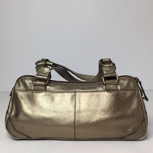 Fossil Leather dark gold Studded handbag buckle - Picture 2 of 8